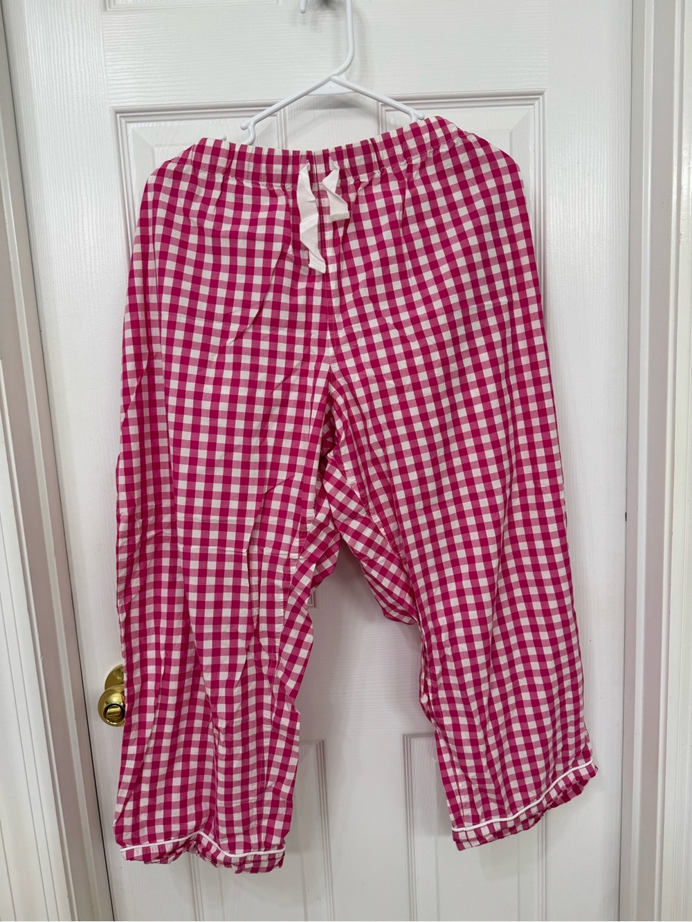 J. Crew Pink Gingham Cotton Pajama Pants